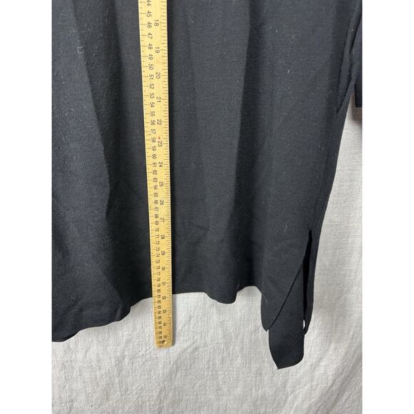 MM Lafleur womens M merino wool long line open front black cardigan sweater - Picture 6 of 7